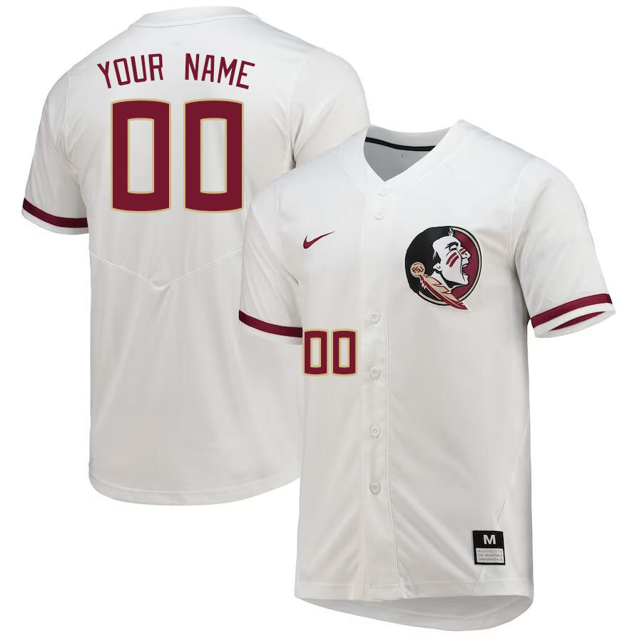 Custom Florida State Seminoles Name And Number College Baseball Jerseys Stitched-White